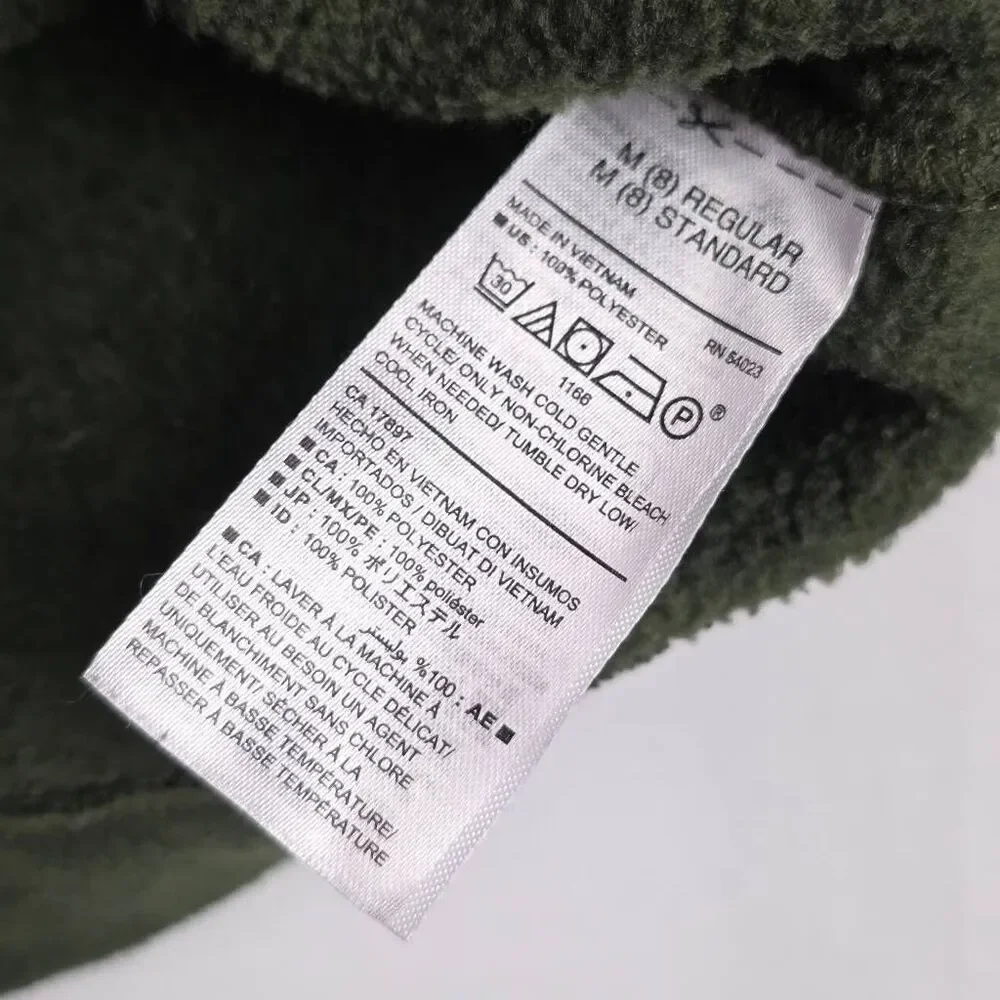 Old Navy Boys Olive Shawl Collar Fleece Pullover Medium